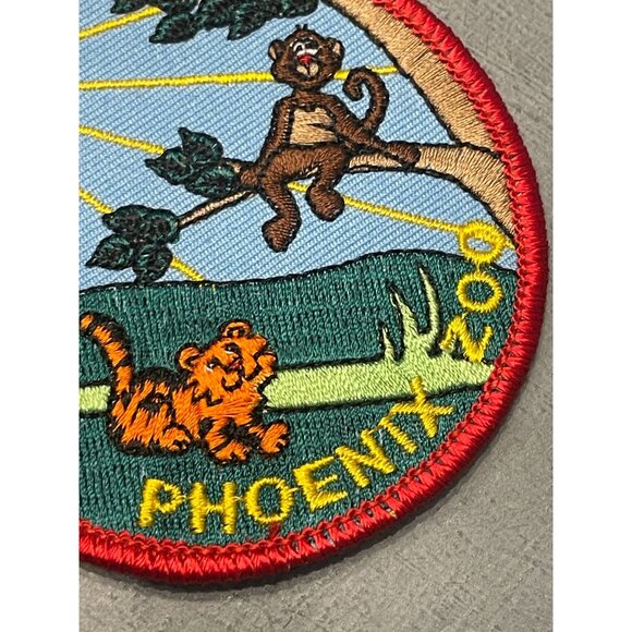 Phoenix Zoo Embroidered Vintage Sew On Patch Monkeys Tigers AZ Arizona New Scout - Picture 2 of 6